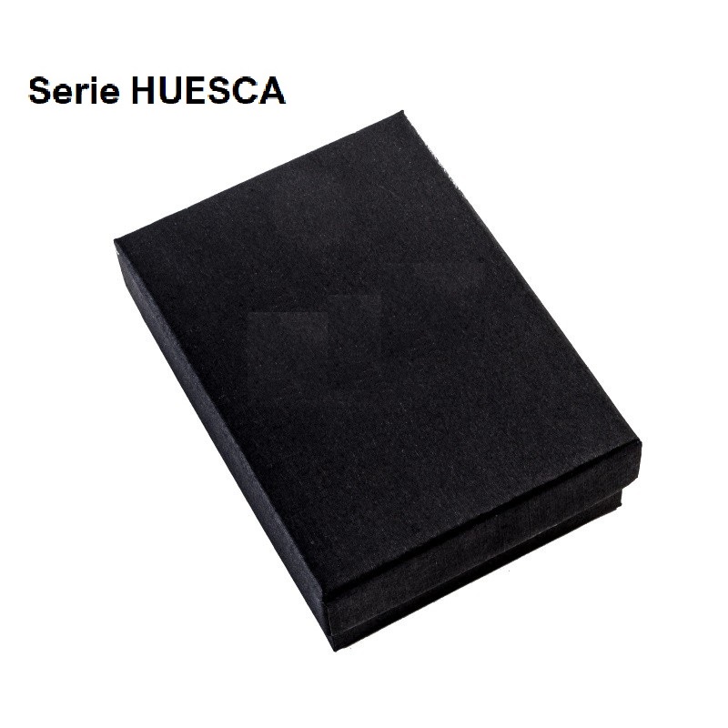 Caja HUESCA negra, collar mini 80x110x32 mm.